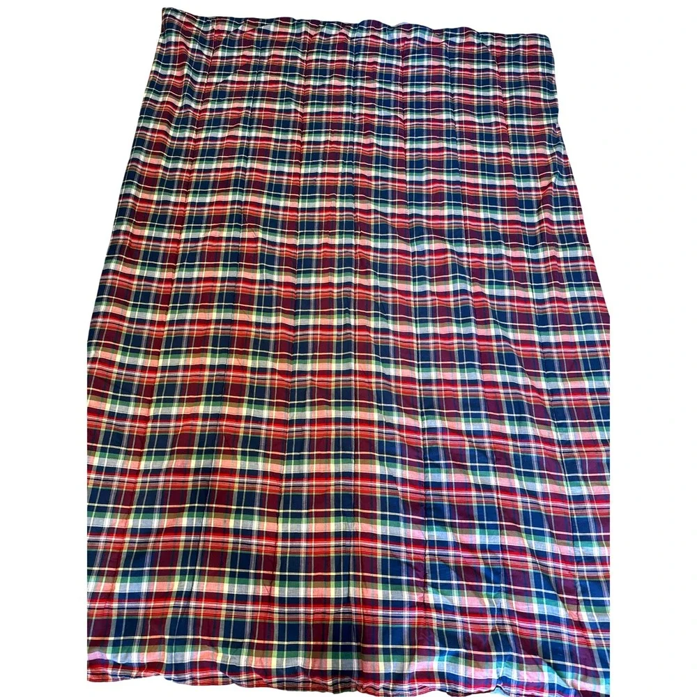 Ralph Lauren Twin Comforter Set 2 Twin Multi Plaid Cotton Good USA Made Bedding